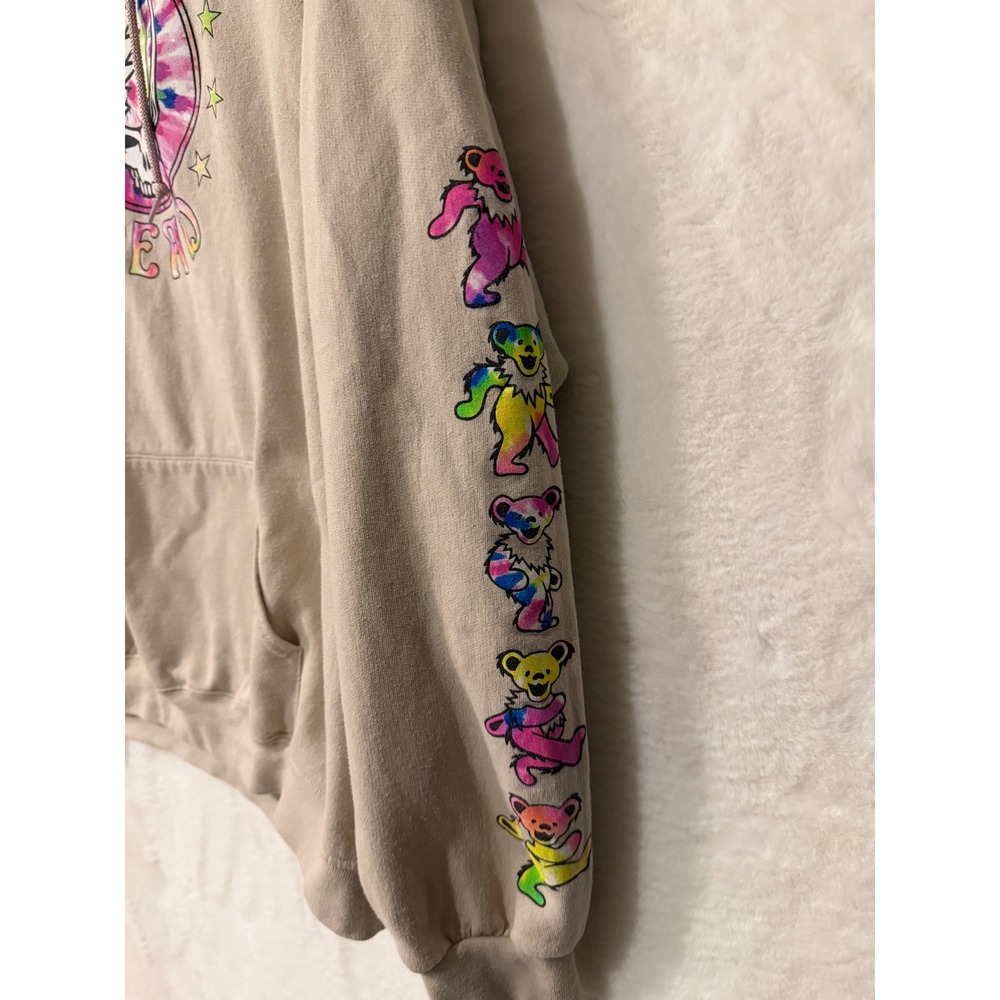 Grateful Dead Steal Your Face Dancing Bears Hoodie Tan 2XL Tie Dye Graphic - Picture 2 of 7